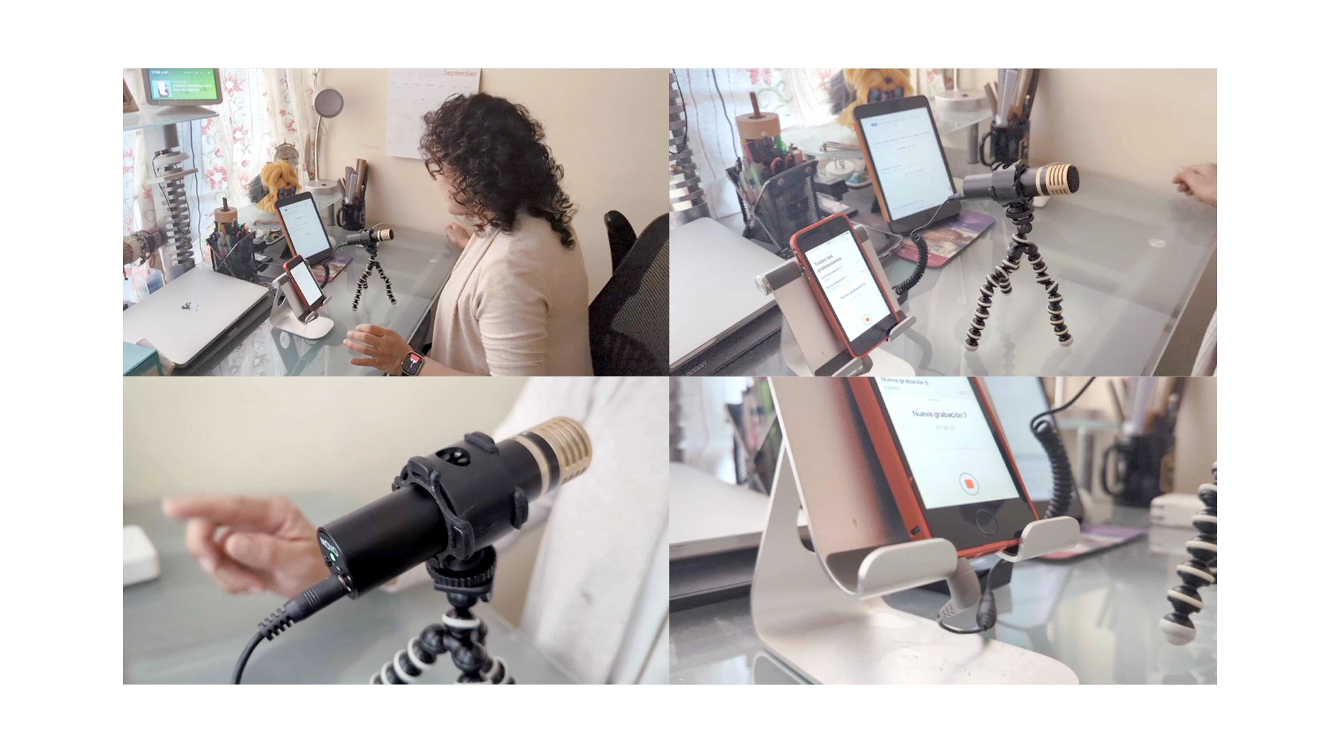 Imágenes del proceso de grabación de la voz en off de la cápsula informativa